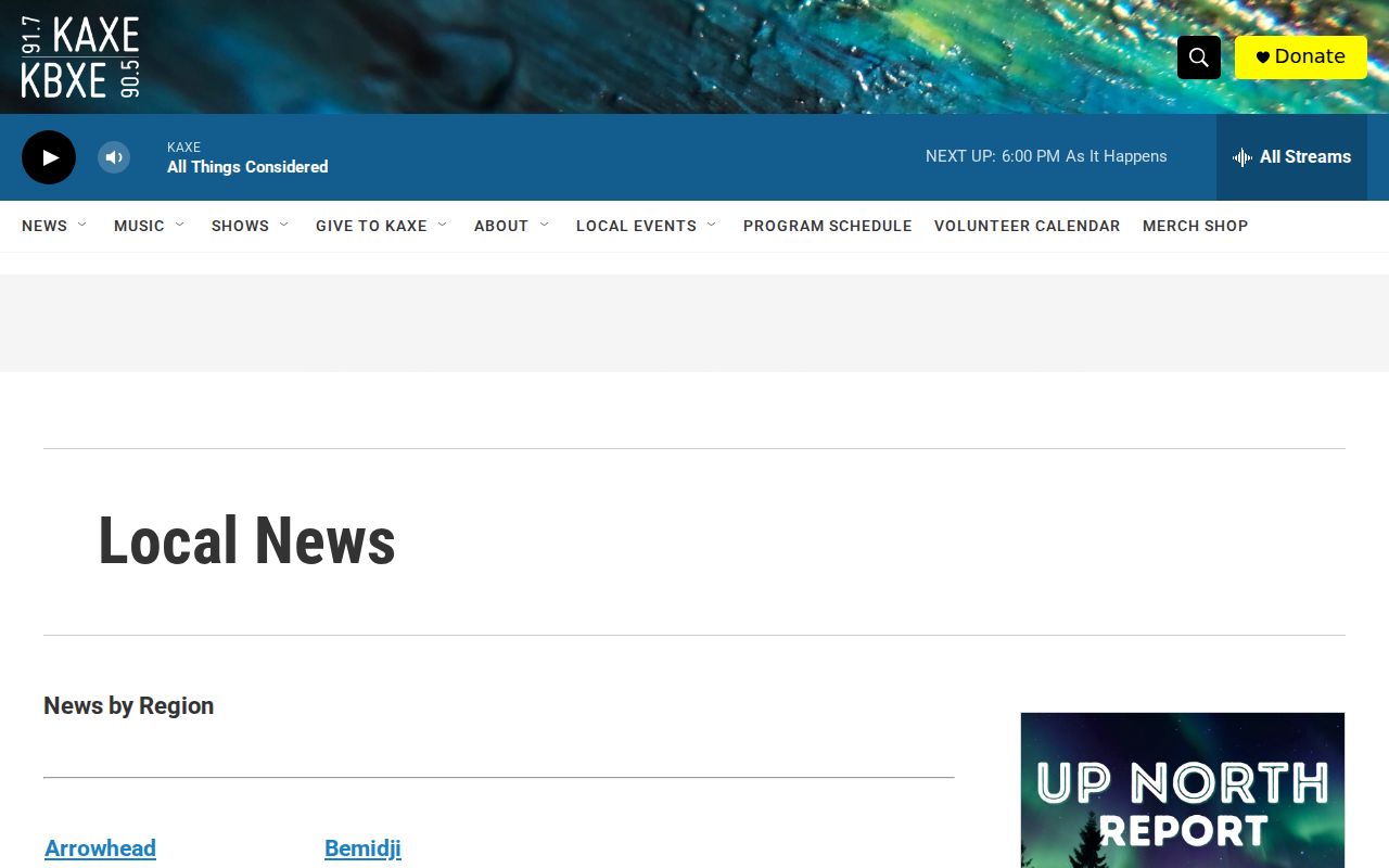Itasca County arrest-record news source, KAXE Local News page